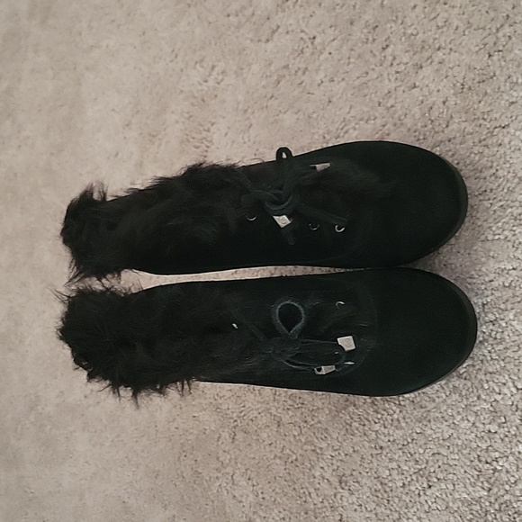 Michael Kors Black ankle books with fur - Picture 2 of 2